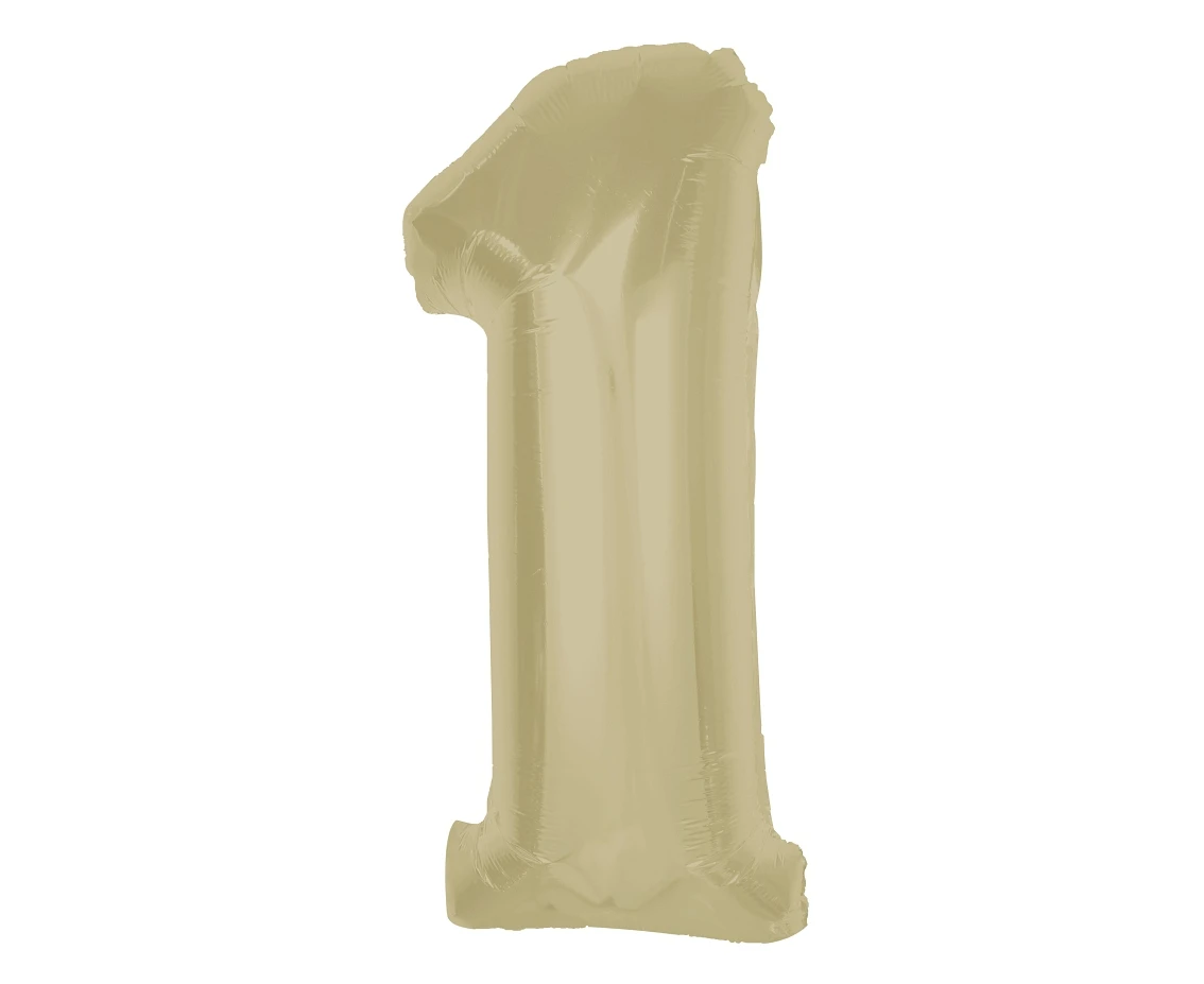 Foil balloon number 1, matt latte, 92 cm EOL